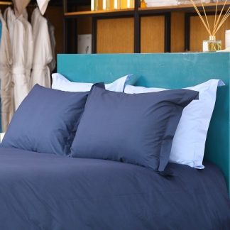 PARURE PERCALE BLEU